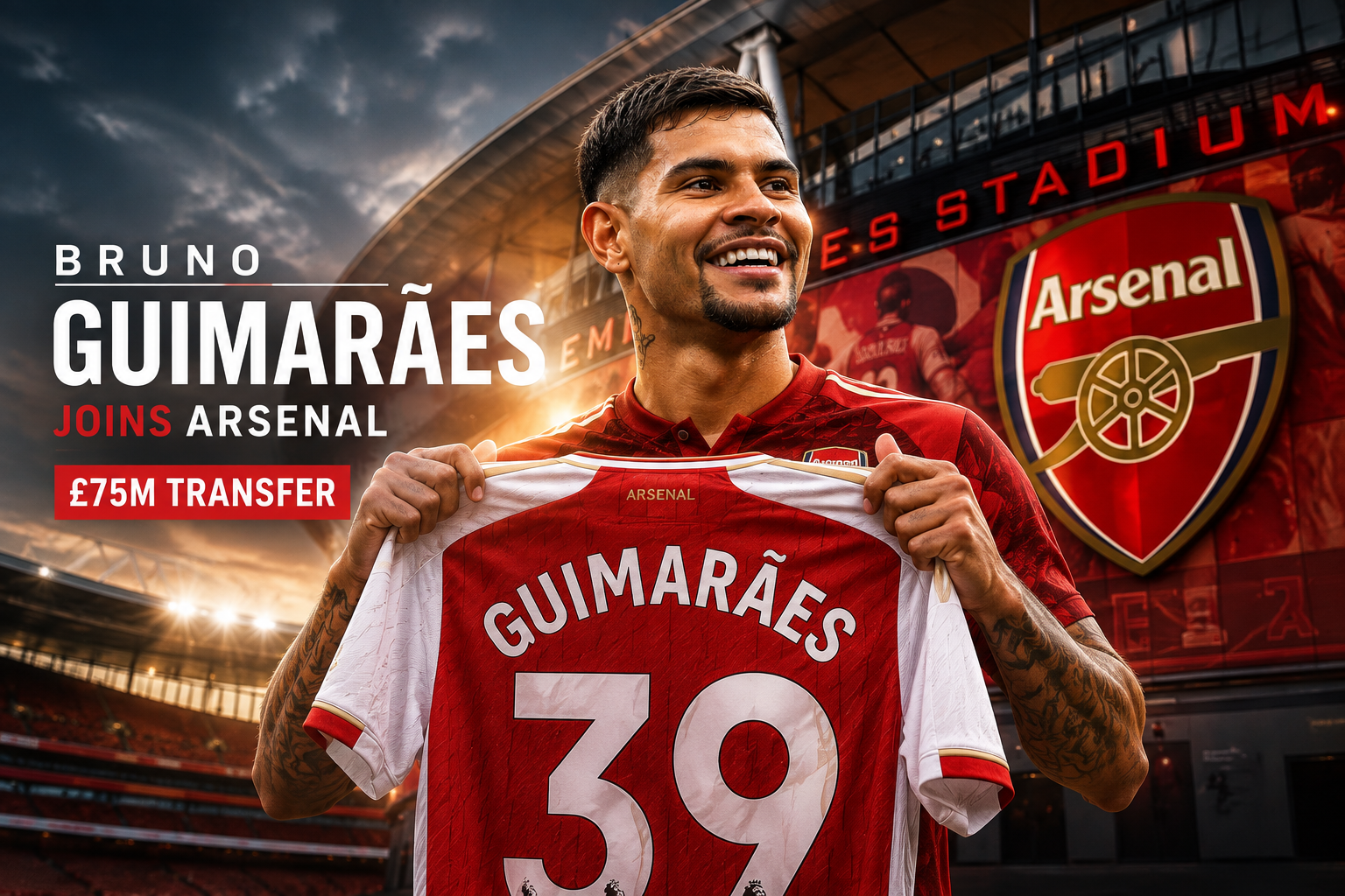 Bruno Guimarães Joins Arsenal in £75m Transfer as Newcastle’s Summer Sales Pass £240m