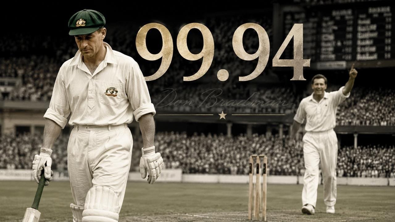 Don Bradman walks back to the pavilion after being bowled by Eric Hollies in his final Test innings at The Oval in 1948