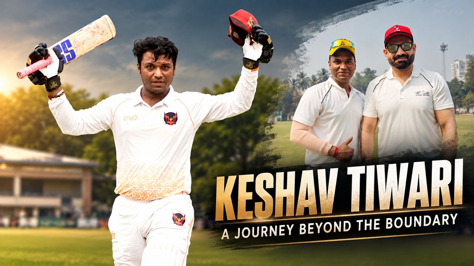 Keshav Tiwari batting during a Kolkata corporate cricket match, representing his long journey from childhood cricket to corporate cricket recognition.