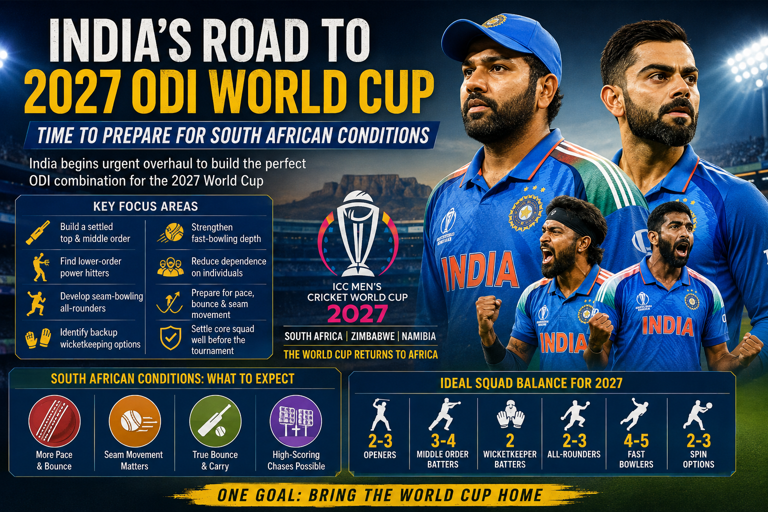 India’s Road to 2027 ODI World Cup: Why South African Conditions Demand a Major Overhaul