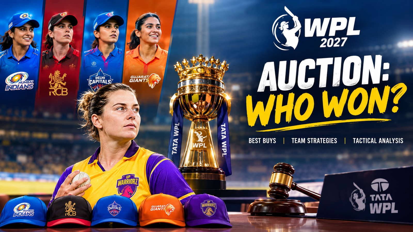 WPL 2027 auction analysis featuring Sophie Molineux, UP Warriorz and the five franchises' squad-building strategies